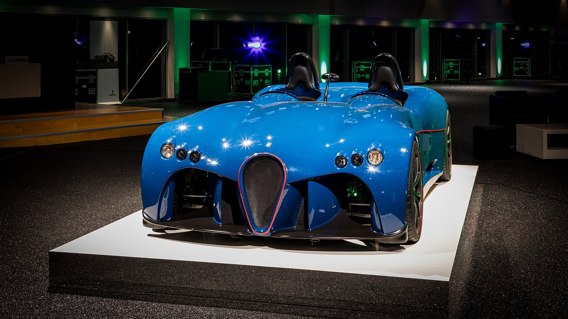 Sports car in a showroom